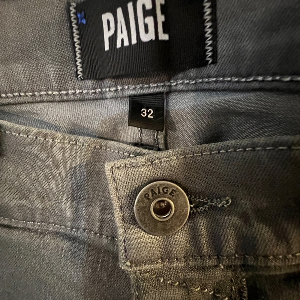 NWT Paige Men’s Federal Transcend Denim Jeans, Vintage Wild Grey Color, Size 32
